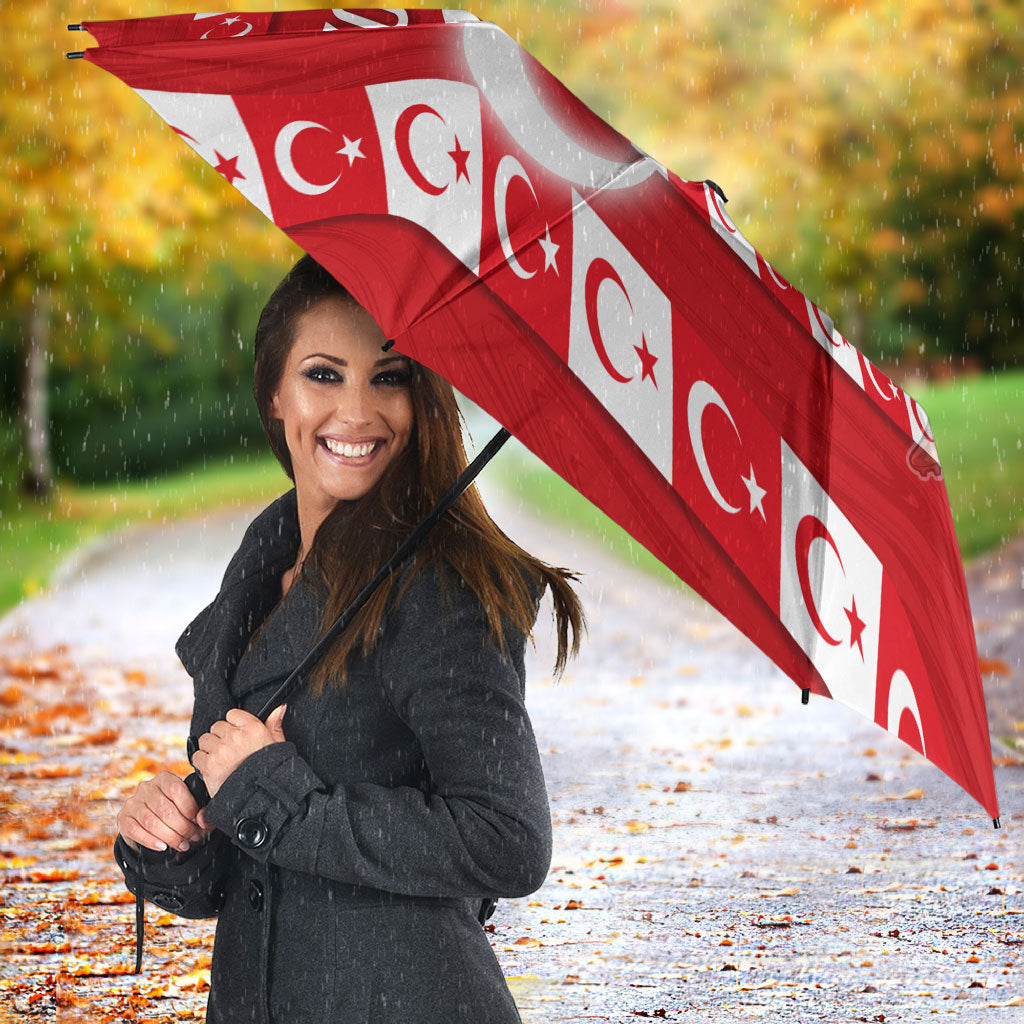 Personalized Turkey Football Bozkurt Mascot Umbrella Turkish Flag Crescent Moon Red And White Comic Art