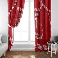Personalized Turkey Football Bozkurt Mascot Window Curtain Turkish Flag Crescent Moon Red And White Comic Art