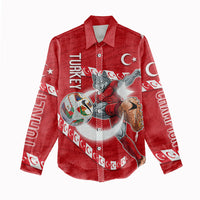 Personalized Turkey Football Bozkurt Mascot Women Casual Shirt Turkish Flag Crescent Moon Red And White Comic Art