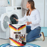 Personalized Germany Football Bear Mascot Laundry Basket Germany Flag Eagle Shield Distressed Comic Art