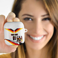 Personalized Germany Football Bear Mascot AirPods Case Germany Flag Eagle Shield Distressed Comic Art