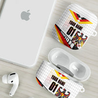 Personalized Germany Football Bear Mascot AirPods Case Germany Flag Eagle Shield Distressed Comic Art