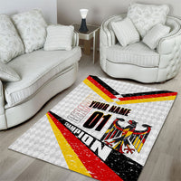 Personalized Germany Football Bear Mascot Area Rug Germany Flag Eagle Shield Distressed Comic Art