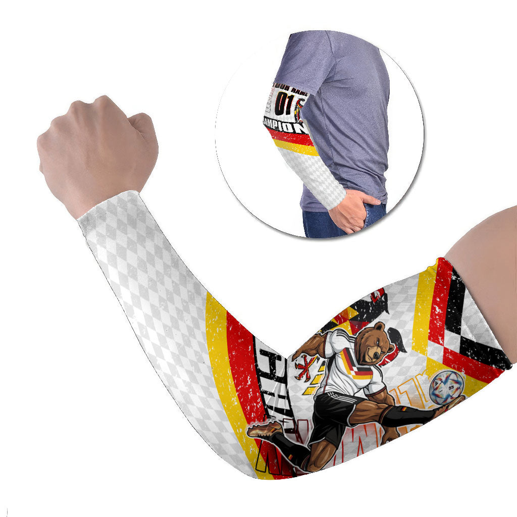 Personalized Germany Football Bear Mascot Arm Sleeves Germany Flag Eagle Shield Distressed Comic Art