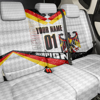 Personalized Germany Football Bear Mascot Back Car Seat Cover Germany Flag Eagle Shield Distressed Comic Art