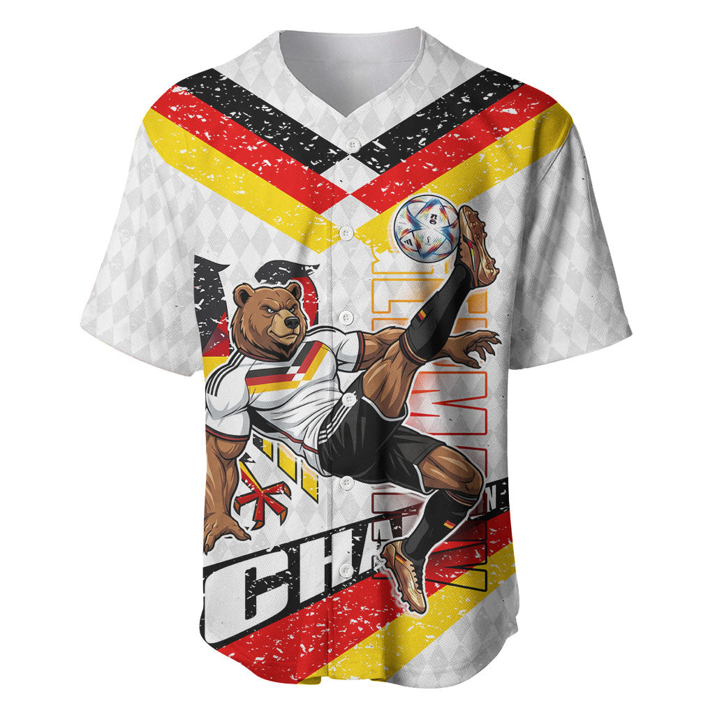 Personalized Germany Football Bear Mascot Baseball Jersey Germany Flag Eagle Shield Distressed Comic Art
