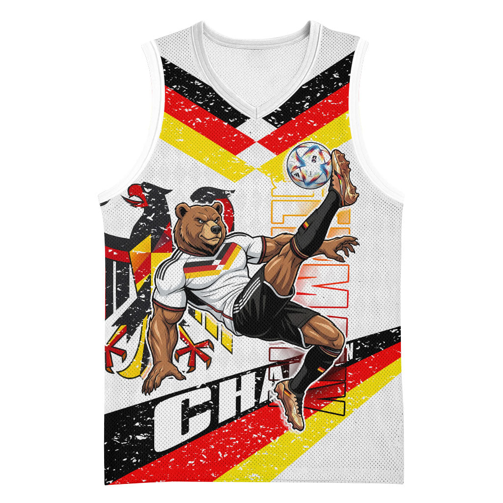 Personalized Germany Football Bear Mascot Basketball Jersey Germany Flag Eagle Shield Distressed Comic Art