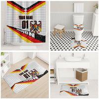Personalized Germany Football Bear Mascot Bathroom Set Germany Flag Eagle Shield Distressed Comic Art