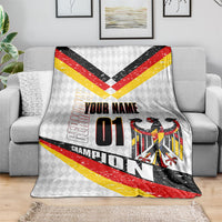 Personalized Germany Football Bear Mascot Blanket Germany Flag Eagle Shield Distressed Comic Art