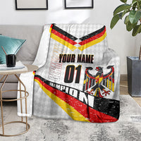 Personalized Germany Football Bear Mascot Blanket Germany Flag Eagle Shield Distressed Comic Art