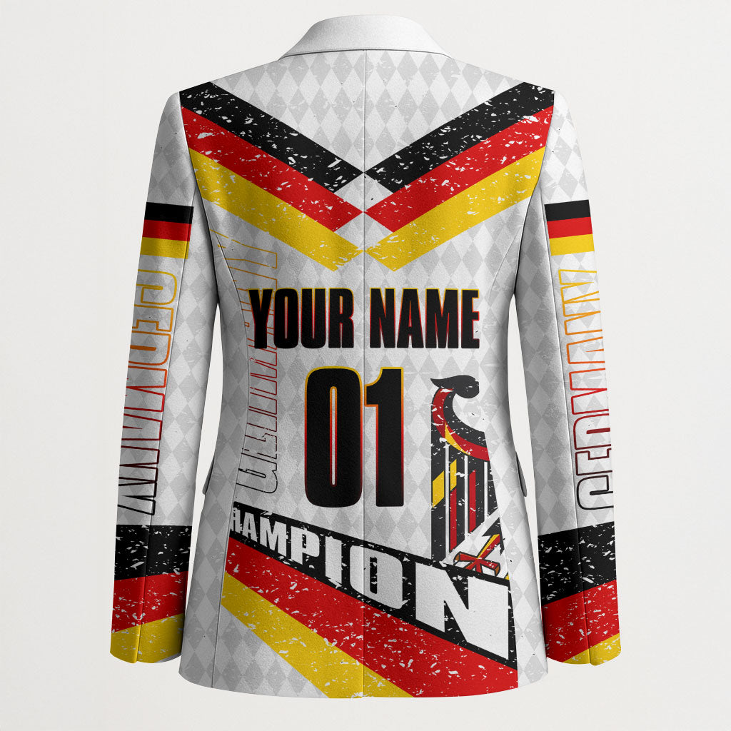 Personalized Germany Football Bear Mascot Blazer Germany Flag Eagle Shield Distressed Comic Art