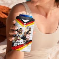 Personalized Germany Football Bear Mascot 4 in 1 Can Cooler Tumbler Germany Flag Eagle Shield Distressed Comic Art