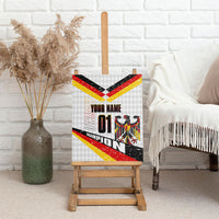 Personalized Germany Football Bear Mascot Canvas Wall Art Germany Flag Eagle Shield Distressed Comic Art