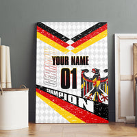 Personalized Germany Football Bear Mascot Canvas Wall Art Germany Flag Eagle Shield Distressed Comic Art