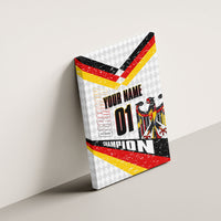 Personalized Germany Football Bear Mascot Canvas Wall Art Germany Flag Eagle Shield Distressed Comic Art