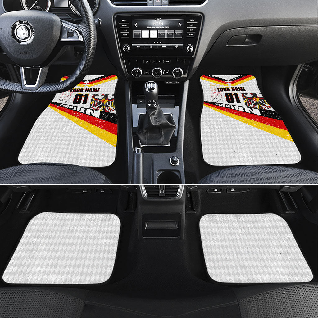 Personalized Germany Football Bear Mascot Car Mats Germany Flag Eagle Shield Distressed Comic Art