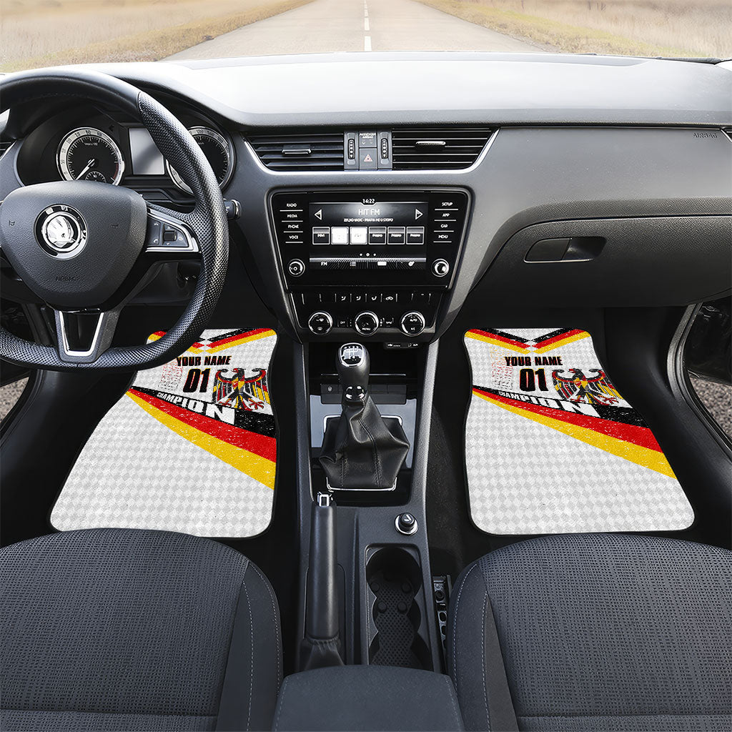 Personalized Germany Football Bear Mascot Car Mats Germany Flag Eagle Shield Distressed Comic Art