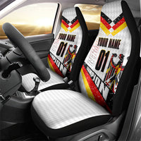 Personalized Germany Football Bear Mascot Car Seat Cover Germany Flag Eagle Shield Distressed Comic Art