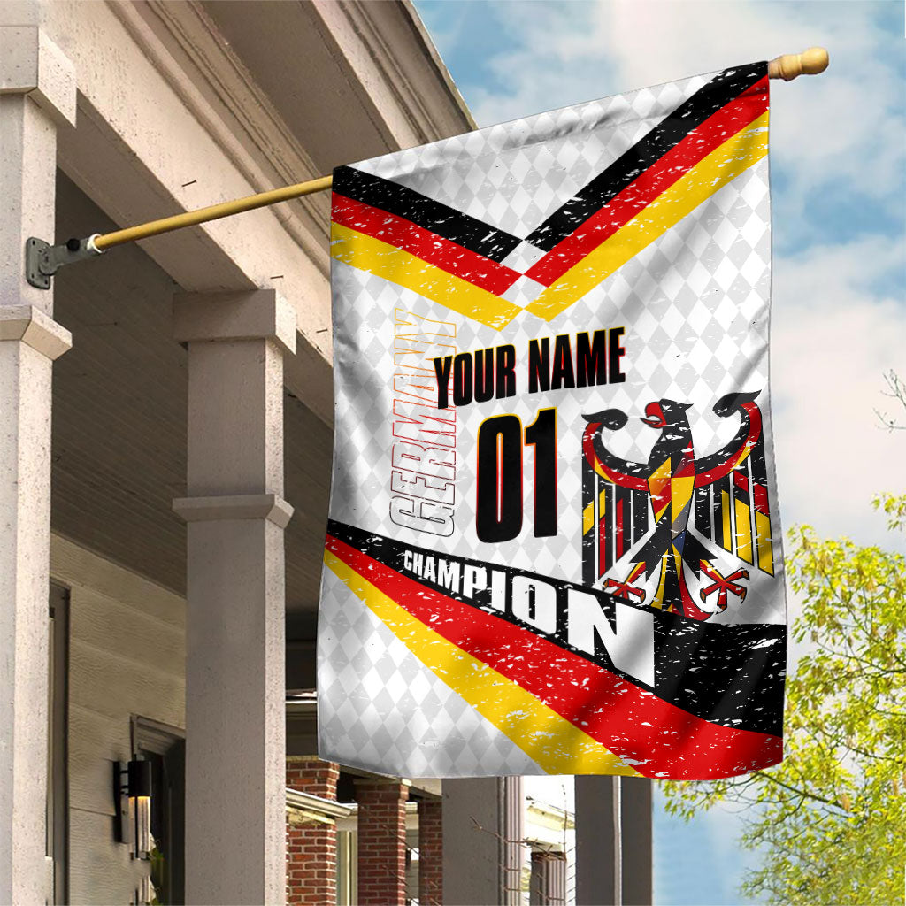 Personalized Germany Football Bear Mascot Garden Flag Germany Flag Eagle Shield Distressed Comic Art