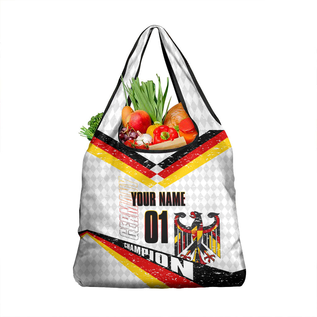 Personalized Germany Football Bear Mascot Grocery Bag Germany Flag Eagle Shield Distressed Comic Art