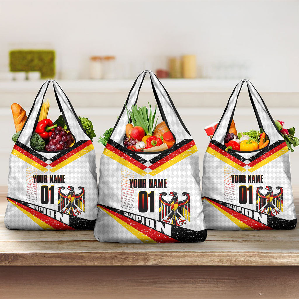 Personalized Germany Football Bear Mascot Grocery Bag Germany Flag Eagle Shield Distressed Comic Art