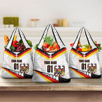 Personalized Germany Football Bear Mascot Grocery Bag Germany Flag Eagle Shield Distressed Comic Art