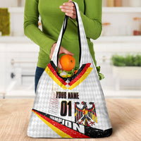 Personalized Germany Football Bear Mascot Grocery Bag Germany Flag Eagle Shield Distressed Comic Art