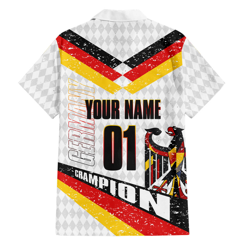 Personalized Germany Football Bear Mascot Hawaiian Shirt Germany Flag Eagle Shield Distressed Comic Art