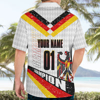 Personalized Germany Football Bear Mascot Hawaiian Shirt Germany Flag Eagle Shield Distressed Comic Art