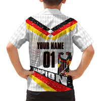 Personalized Germany Football Bear Mascot Hawaiian Shirt Germany Flag Eagle Shield Distressed Comic Art