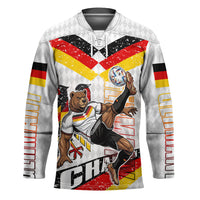 Personalized Germany Football Bear Mascot Hockey Jersey Germany Flag Eagle Shield Distressed Comic Art