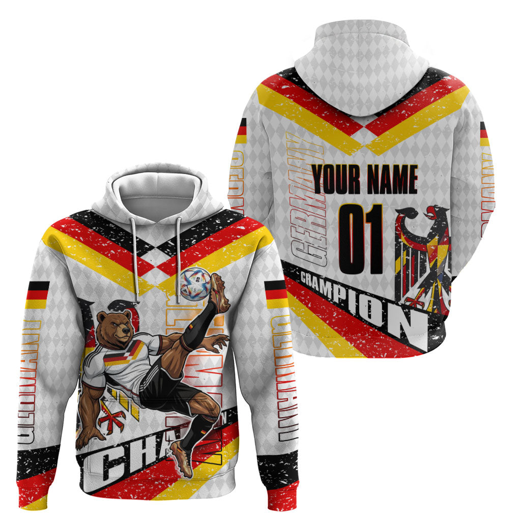 Personalized Germany Football Bear Mascot Hoodie Germany Flag Eagle Shield Distressed Comic Art