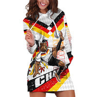 Personalized Germany Football Bear Mascot Hoodie Dress Germany Flag Eagle Shield Distressed Comic Art