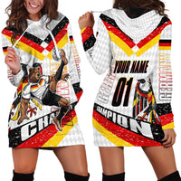 Personalized Germany Football Bear Mascot Hoodie Dress Germany Flag Eagle Shield Distressed Comic Art
