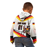 Personalized Germany Football Bear Mascot Kid Hoodie Germany Flag Eagle Shield Distressed Comic Art