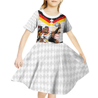 Personalized Germany Football Bear Mascot Kid Short Sleeve Dress Germany Flag Eagle Shield Distressed Comic Art