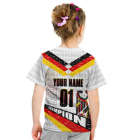 Personalized Germany Football Bear Mascot Kid T Shirt Germany Flag Eagle Shield Distressed Comic Art