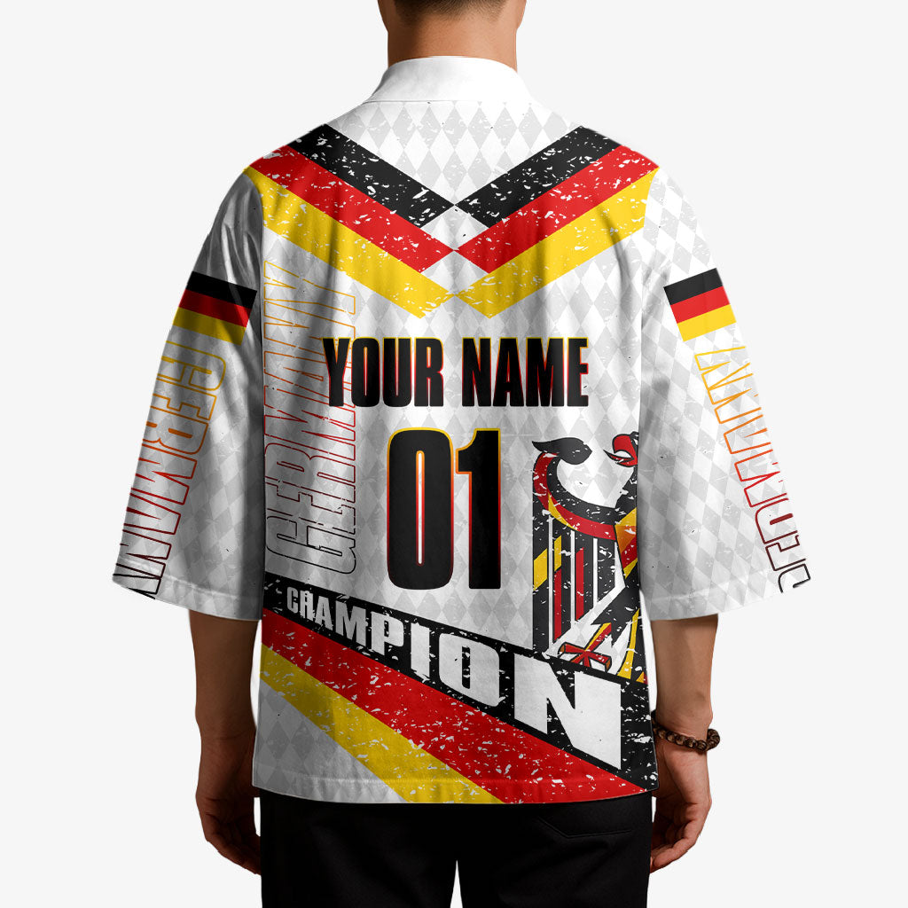 Personalized Germany Football Bear Mascot Kimono Germany Flag Eagle Shield Distressed Comic Art