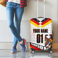 Personalized Germany Football Bear Mascot Luggage Cover Germany Flag Eagle Shield Distressed Comic Art
