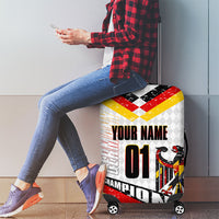 Personalized Germany Football Bear Mascot Luggage Cover Germany Flag Eagle Shield Distressed Comic Art