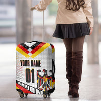 Personalized Germany Football Bear Mascot Luggage Cover Germany Flag Eagle Shield Distressed Comic Art