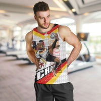 Personalized Germany Football Bear Mascot Men Tank Top Germany Flag Eagle Shield Distressed Comic Art
