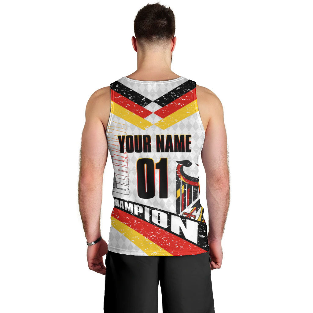 Personalized Germany Football Bear Mascot Men Tank Top Germany Flag Eagle Shield Distressed Comic Art