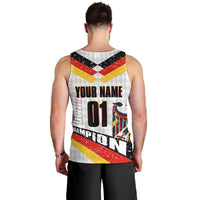 Personalized Germany Football Bear Mascot Men Tank Top Germany Flag Eagle Shield Distressed Comic Art