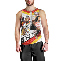 Personalized Germany Football Bear Mascot Men Tank Top Germany Flag Eagle Shield Distressed Comic Art