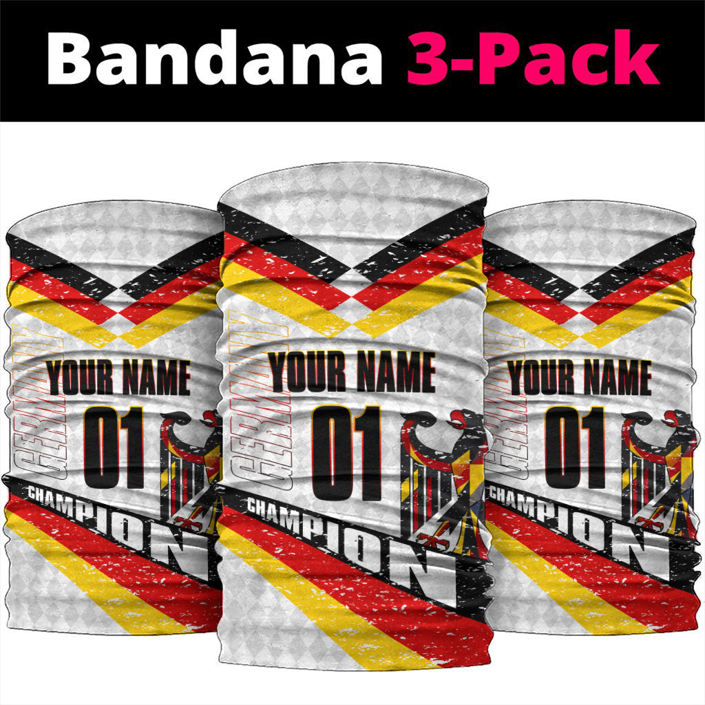 Personalized Germany Football Bear Mascot Neck Gaiter Germany Flag Eagle Shield Distressed Comic Art