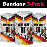 Personalized Germany Football Bear Mascot Neck Gaiter Germany Flag Eagle Shield Distressed Comic Art