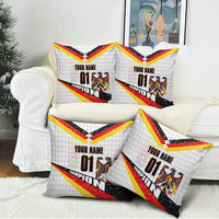 Personalized Germany Football Bear Mascot Pillow Cover Germany Flag Eagle Shield Distressed Comic Art
