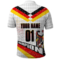 Personalized Germany Football Bear Mascot Polo Shirt Germany Flag Eagle Shield Distressed Comic Art