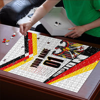 Personalized Germany Football Bear Mascot Puzzle Germany Flag Eagle Shield Distressed Comic Art